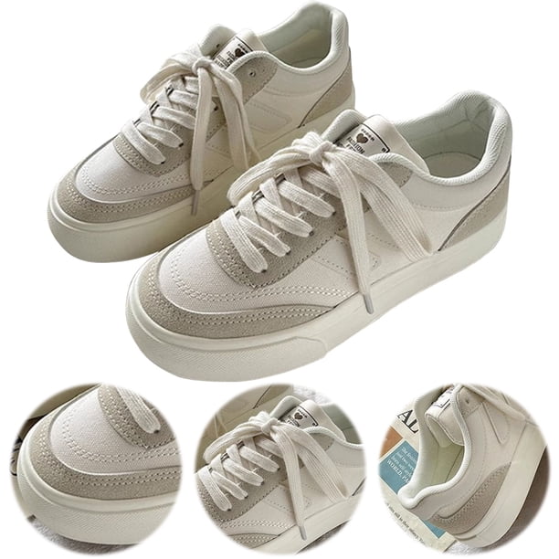 Zapatos Lona Con Cordones Casuales para Mujeres Cómodos Y Correr