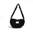 thumbnail image 5 of Bolso de hombro plisado de estilo coreano de gran capacidad para mujer, nuevo estilo 2025, bolso de red para celebridades, bolso de estilo occidental con forma de bola de masa de color sólido., 5 of 5