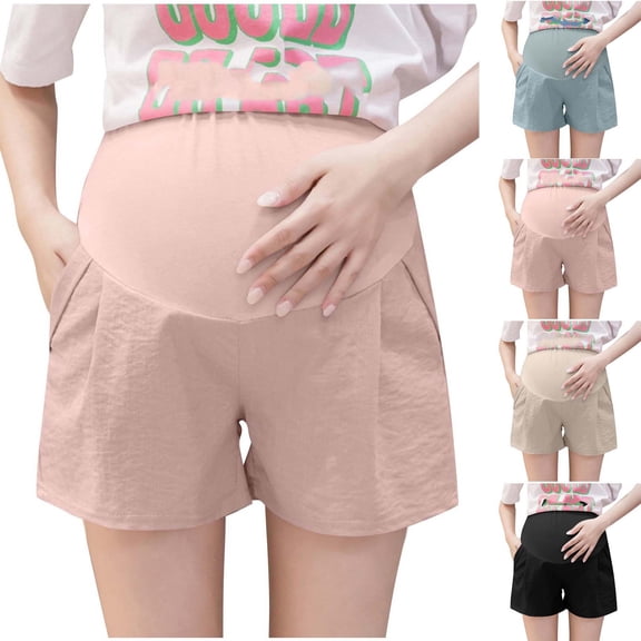 THDHVS Maternity Biker Shorts,Maternity Shorts for Women,Breathable Maternity Leggings Plus Size Supportive and Adjustable High Waistband Soft Fabric for Comfortable with out Constriction