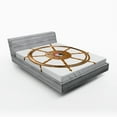 thumbnail image 1 of Ambesonne Vintage Fitted Sheet, Pirate Sea Ship Wheel, Queen Size, Brown Black, 1 of 2