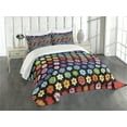 thumbnail image 3 of Ambesonne Flower Quilted Bedspread Set 3 Pcs, Colorful Daisy Blooms, Queen Size, Multicolor, 3 of 5