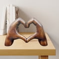 thumbnail image 6 of Pebbuoy Love Heart Hand Figurine Heart-shaped Gesture Resin Sculpture Statue Sculpture Home Office Desktop Decoration Ornament Christmas Gift, 6 of 7