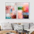 thumbnail image 3 of IDEA4WALL Framed Canvas Print Wall Art Set Bright Pastel Watercolor Paint Stroke Digital Art Abstract Gometric Boho Art Modern Wall Decor Colorful Chic Artwork for Home Decor -, 3 of 5