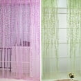 thumbnail image 7 of Bullpiano Leaf Embroidered Sheer Panel, Closet Curtains for Bedroom Closet Door, Outdoor Curtains, Boho Curtains for Bedroom, Window Crushed Gauze Room Curtain Voile Tulle Window Drapery Rod Pocket, 7 of 7