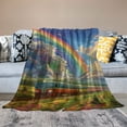 thumbnail image 2 of Orinice Rainbow Train Throw Blanket, Super Soft Warm Throw Blanket for Couch, Sofa, Chair, Bed - Extra Cozy, Machine Washable, Comfortable Home Decor,  40x50in, 2 of 6