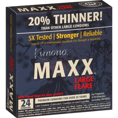Flare Kimono - Kimono Maxx Large Flare Flare Lubricated Latex Condoms - 24 ct