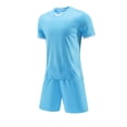 thumbnail image 4 of Boys Athletic Wear Ndbuld Children's Short Sleeve Top With Elastic Waist Shorts Sportswear And Soccer Set For Middle And Big Kids Blue XS, 4 of 8