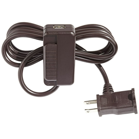 Tesler Brown Finish CFL-LED Plug-In Table Top Dimmer with USB Port