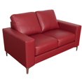thumbnail image 1 of CorLiving Cory Red Bonded Leather Loveseat, 1 of 5