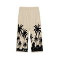 thumbnail image 6 of Zorckvet Mens Khaki Pants Casual Hawaii with Pockets Flax Elastic Waist Beach Pant for Men, 6 of 7