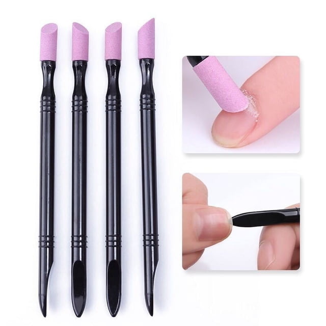 Bolígrafo de cuarzo exfoliante, herramientas multifuncionales para uñas de doble cabezal, artículos domésticos, superficie de uñas clara, bolígrafo pulidor fino esmerilado