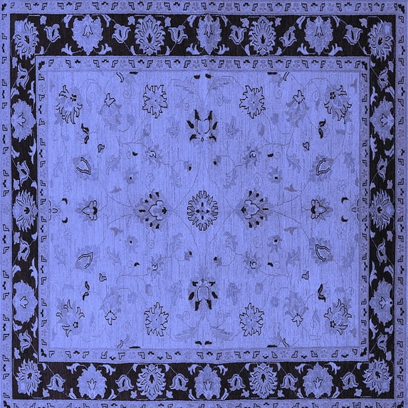 Ahgly Company Indoor Square Oriental Blue Traditional Area Rugs, 7' Square