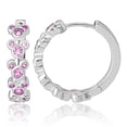 thumbnail image 5 of Disney Mickey Mouse Endless Hoop Earrings Cubic Zirconia Disney Pink Hoops, 5 of 6