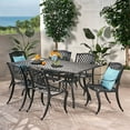 thumbnail image 2 of GDF Studio Bonneville Outdoor Cast Aluminum 7 Piece Dining Set, Antique Matte Black, 2 of 12