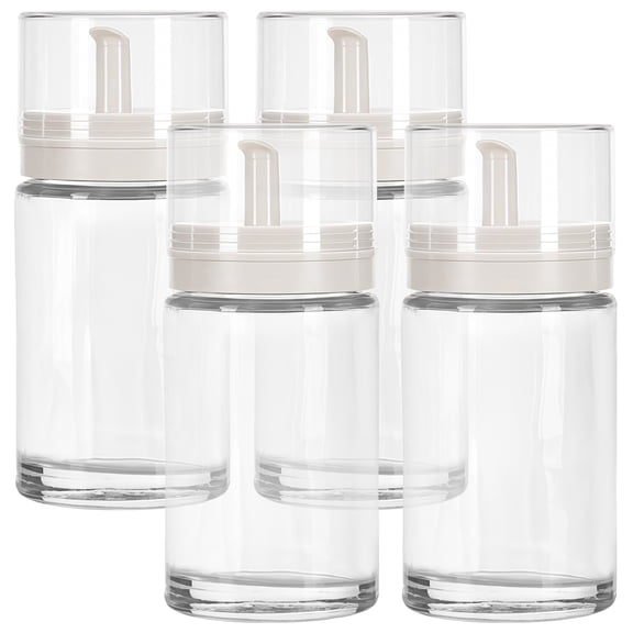 4PCS of Oil and Vinegar Bottles Set, 3.38oz / 100ml Glass Oil Dispenser with Dust-proof Lids, Leak-proof Sealing, Great for Kitchen, Salad Dressing, and Cooking Oils