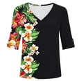thumbnail image 6 of DeHolifer Women's Tops Casual Printed Short Sleeve V-Neck T-Shirts Summer Casual Tees Tops Green S, 6 of 6