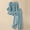 Light Blue, variant on Womens Linen 2 Piece Outfits, Casual Summer Embroidered Shirt Wide Leg Pants With Pockets Soft Lightweight Lounge Set For Daily Vacation