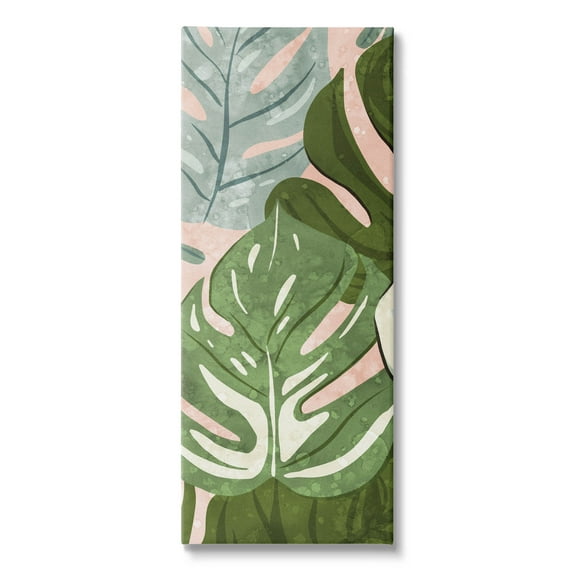 Varied Monstera Leaf Pattern Botanical & Floral Graphic Art Gallery Wrapped Canvas Print Wall Art