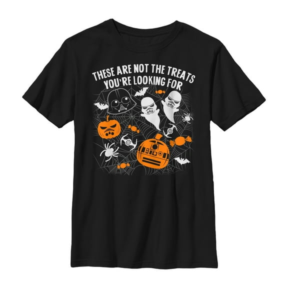 Boy's Star Wars Halloween Not the Treats Graphic Tee Black Large
