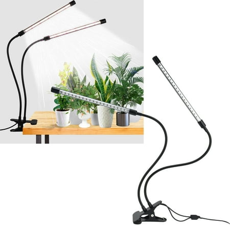 

Henmomu Growing Lamp USB Plant Growth Lamp Double Tube Growing Light With Clip For Indoor Horticulture Greenhouse Clip‑On Grow Light
