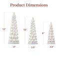 thumbnail image 7 of Best Choice Products Set of 3 Pre-Lit Hand-Painted Ceramic Tabletop Christmas Trees w/ Warm White Bulbs - White, 7 of 7