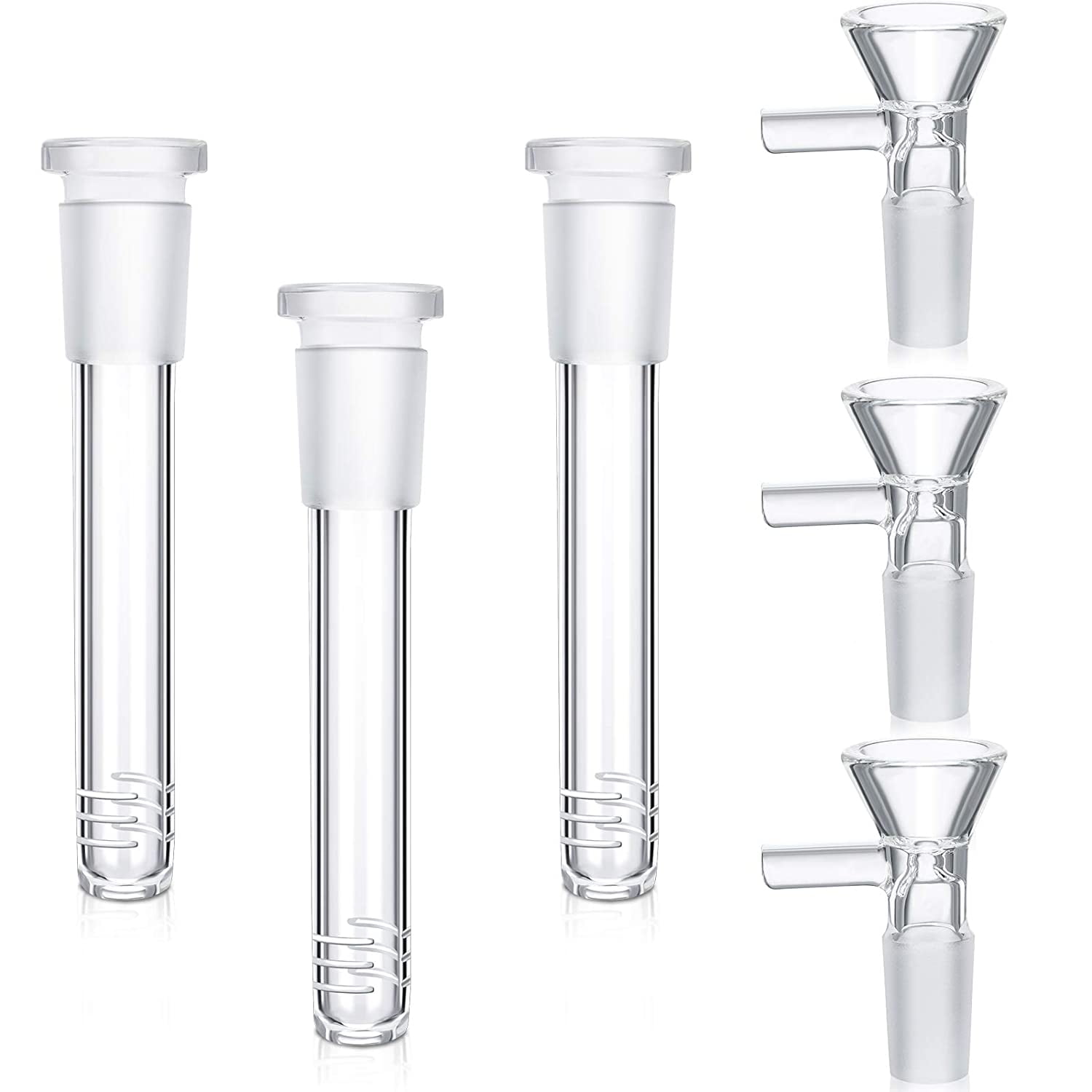 3 Pieces Male Glass Funnel Adapter Handmade Clear Bowl Holder for Science and Lab Experiments 14 mm/ 0.56 Inch 