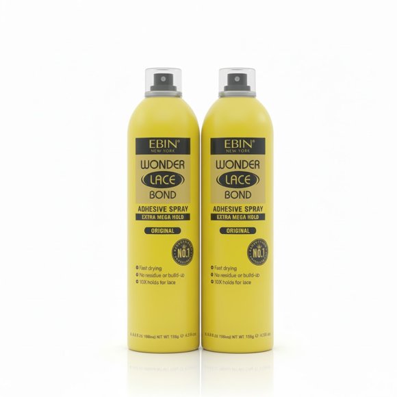 Ebin Wonder Lace Bond Vaporisateur Adhésif pour Perruque Maintien Extra Méga 6,34 oz (Lot de 2)