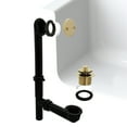 thumbnail image 3 of Westbrass 594144-01 14" Black Polypropylene Twist & Close Drain Bathtub Assembly with Two-Hole Overflow, Polished Brass, 3 of 13