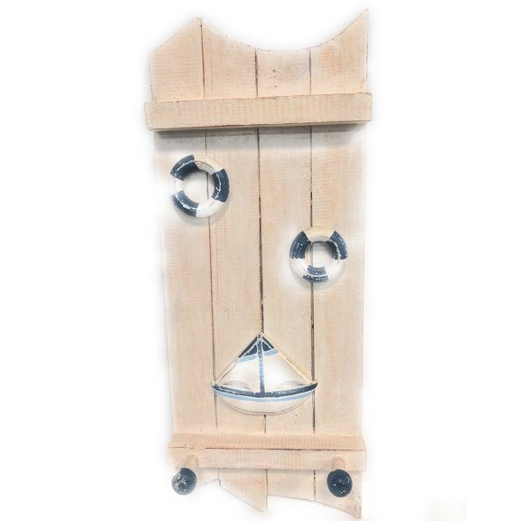 Sailboat & Life Ring Hanger 20" w/ 3 Pegs - Nautical Decor Accents | #snd2500850