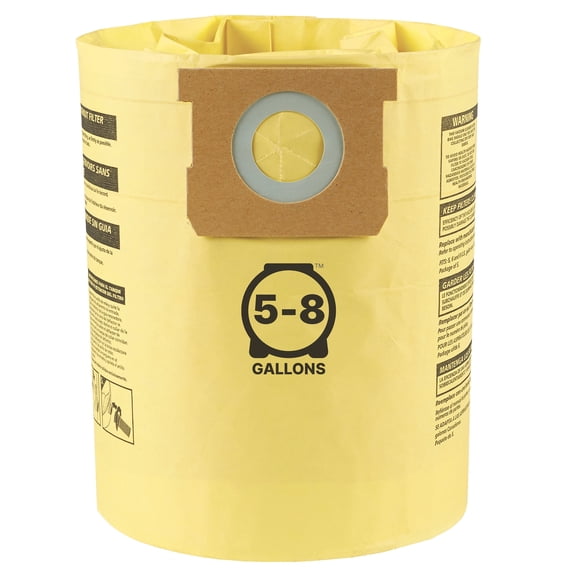 Shop-Vac 5-8 Gallon High Efficiency Disposable Filter Bags, 5 Pack