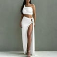 thumbnail image 2 of hotojiny Womens Summer Maxi Dress Fashion Sleeveless Strapless Tube Top with Side Split Long Skirts Elegant 2 Piece Sets Clubwear, 2 of 7