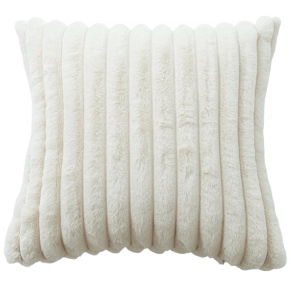 Plush Decorative Throw Pillow Cover Soft Velvet Cushion Case for Sofa Couch Bed LumbarBeigeL