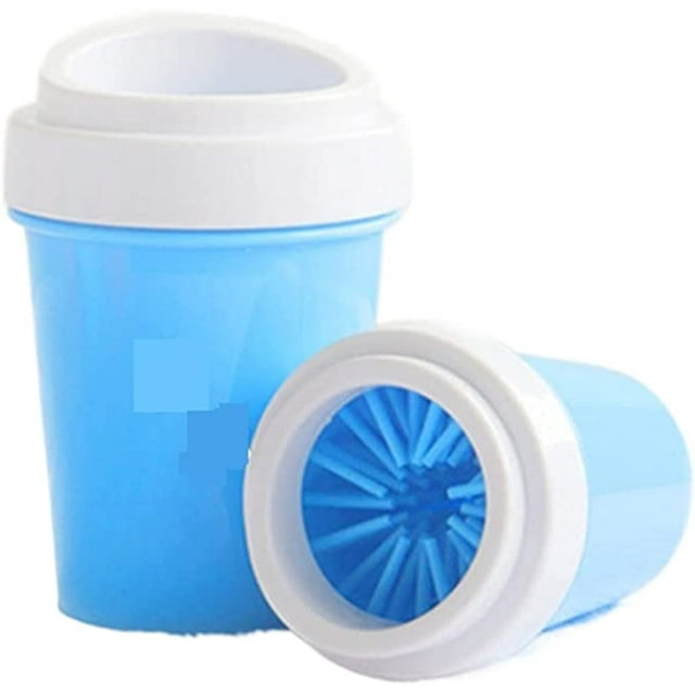 Limpiador de Patas de Perro - Taza de Limpieza de Patas de Perro Herramienta de Lavado de Pies de Perro Lavado de Pies de Mascotas Limpieza de Patas Sucias (Color : Taza azul de una pieza, tamaño: Gr JAMW Sencillez