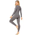 thumbnail image 2 of ViCherub Conjunto de ropa interior térmica para mujer Long Johns capa base forro polar clima frío suave parte superior inferior gris 2XL, 2 of 5