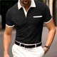 thumbnail image 1 of Blusa y camisa de manga corta con cuello vuelto para hombre, moda a rayas, botones, versátil, blusa de manga corta con cuello vuelto, abrigo de poliéster para hombre, 1 of 6