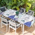 thumbnail image 2 of Happy Birthday Table Cloths for 8 Foot Rectangle Tables, Purple Dress Crown Carriage Flowers Butterfly Patio Waterproof Elastic Fitted Tablecloths, Washable Rectangular Table Cover for Camping, 2 of 8