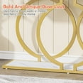 thumbnail image 6 of Tribesigns Gold Console Table, 55 inch Faux Marble Entryway Table Narrow Long Sofa Table, Modern Accent Table for Living Room, Entrance Table Geometric Metal Frame, White and Gold, 6 of 7