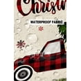 thumbnail image 5 of Pack of 2 Outdoor Pillow Covers, Merry Christmas Buffalo Check Plaid Truck Tree Xmas Snowflake Waterproof Square Throw Pillowcase Cushion Decorative Pillow Covers for Couch Patio Tent, 20x20 in, 5 of 6