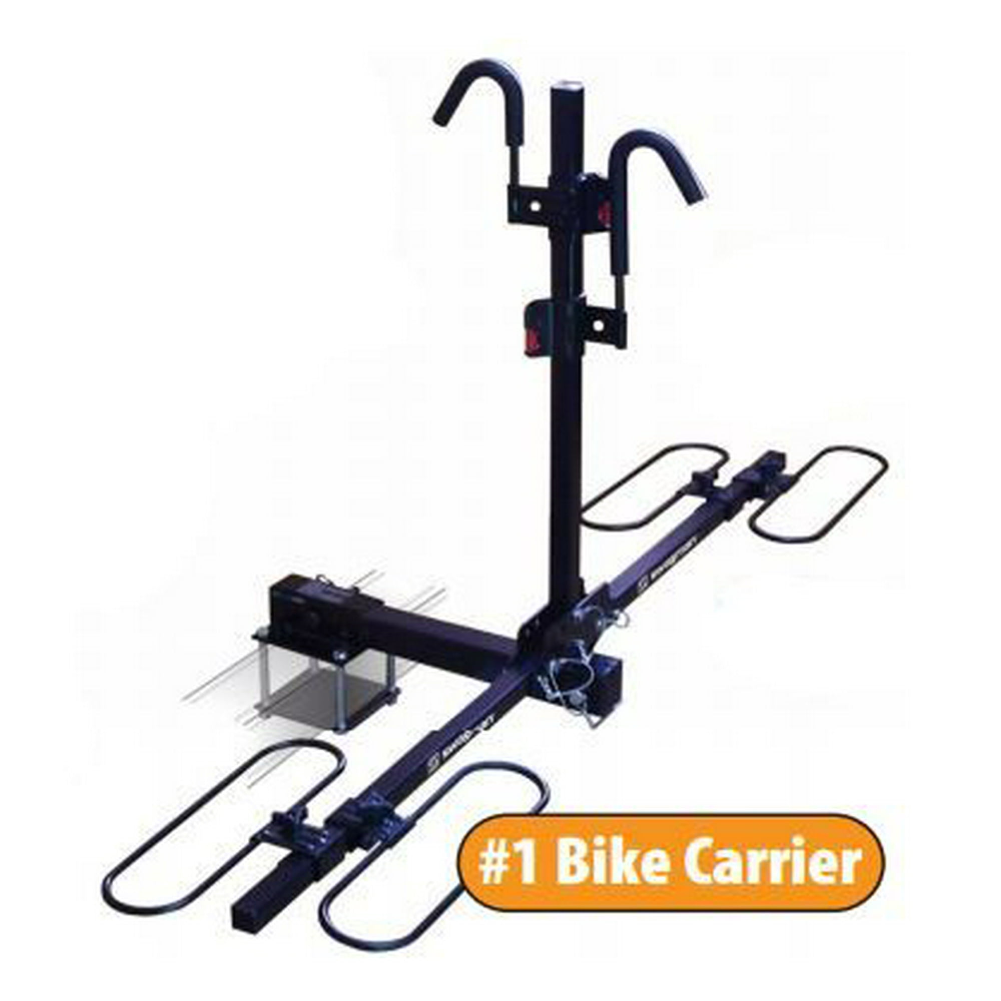 Swagman Bike Rack 64663 Traveler XC 2 RV 2 Inch Receiver Hitch Mount Holds 2 Bikes Up To 70 Pound Weight Capacity Bike Wheel Rests In Loop Without Lock Foldable Black Walmart