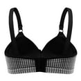 thumbnail image 3 of Fsqjgq Bras for Women Underwear Backless Bra Wireless Tops Push Up Bra Casual Adjustable Breathable Plaid Top Bra Underwear Without Steel Ring Gathering and Adjusting Bra Yoga Tops, 3 of 3