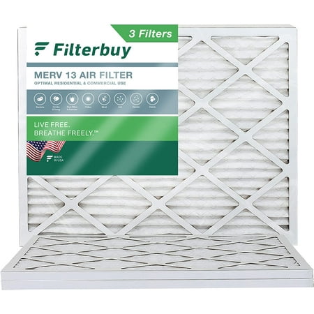 

Filterbuy 20x22x1 MERV 13 Pleated HVAC AC Furnace Air Filters (3-Pack)