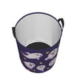thumbnail image 3 of XMXT Collapsible Laundry Basket, Purple Cute Ghosts Polyester Waterproof Laundry Hamper, 40L, 3 of 8