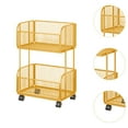 thumbnail image 6 of Kitchen Storage Cart Metal Wire Baskets Rolling Pantry Cart Iron Construction Space Saver for Home Office Use, 6 of 9