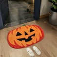 thumbnail image 4 of Pumpkin Bath Rug Halloween Decor - 23.6x15.7 Inch Plush Non- Mat for Bathroom, Kitchen, Entryway - Funny Fall Thanksgiving Washable Carpet Home Decoration, 4 of 5
