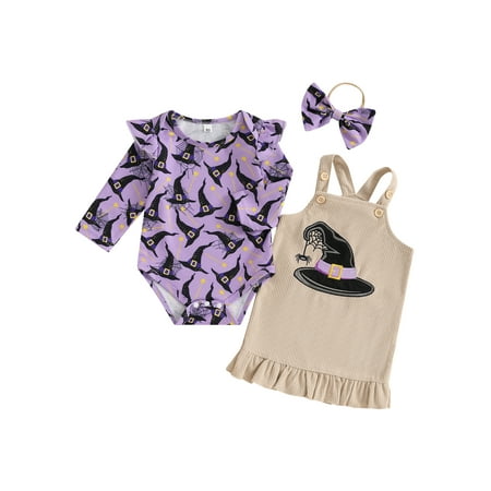 

CocMouse Girl Halloween Outfit Flying Sleeve Romper Overall Dress Headband