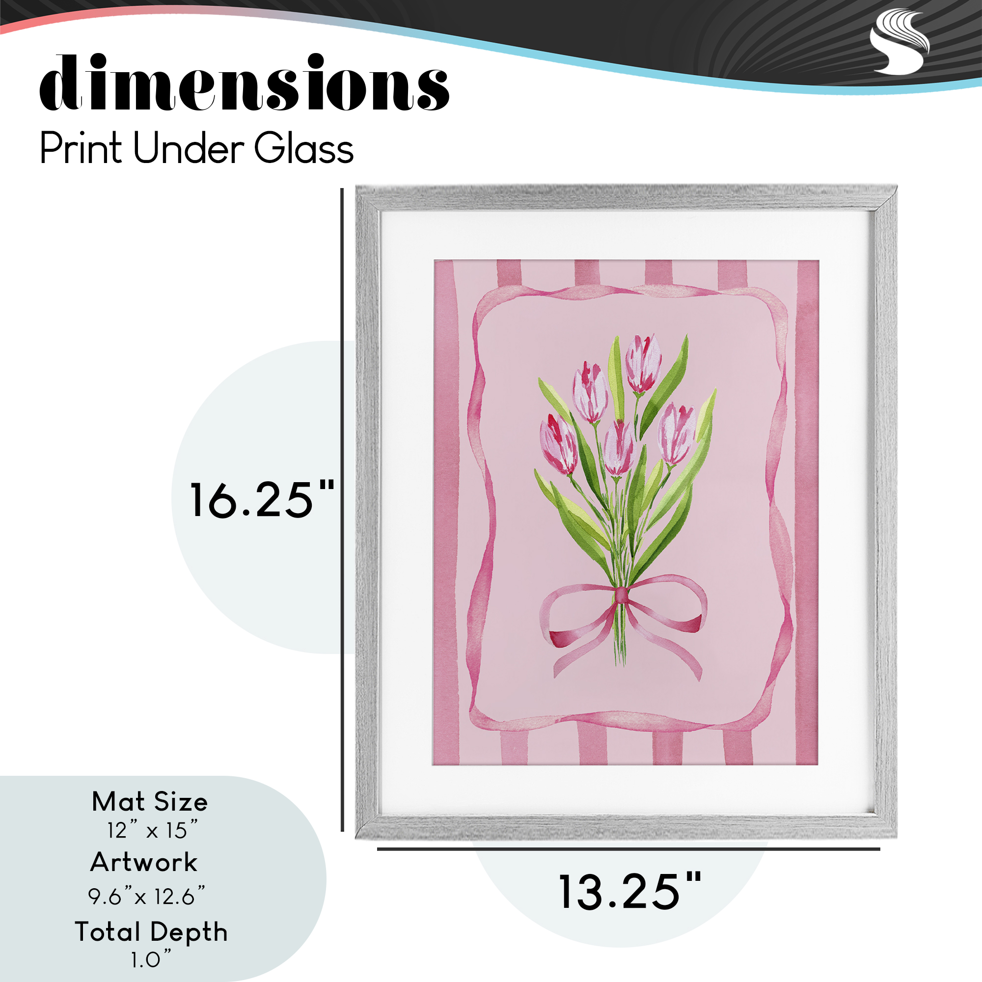 Pretty And Sweet Tulips Gray Framed Print Under Glass, design by Nina Jacobs