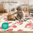 thumbnail image 4 of ODIKA Diagonal Animal Motif Leopard Spotted Abstract Border Design for Dorm Room, Small Living Apartment, Stain Resistant Low Profile, 4 of 7
