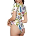 thumbnail image 3 of Naloa Cute Dinosaur Women's Short-Sleeved Onesie, One-Piece Swimsuit for Parties, dates, clubs - XX-Large, 3 of 9