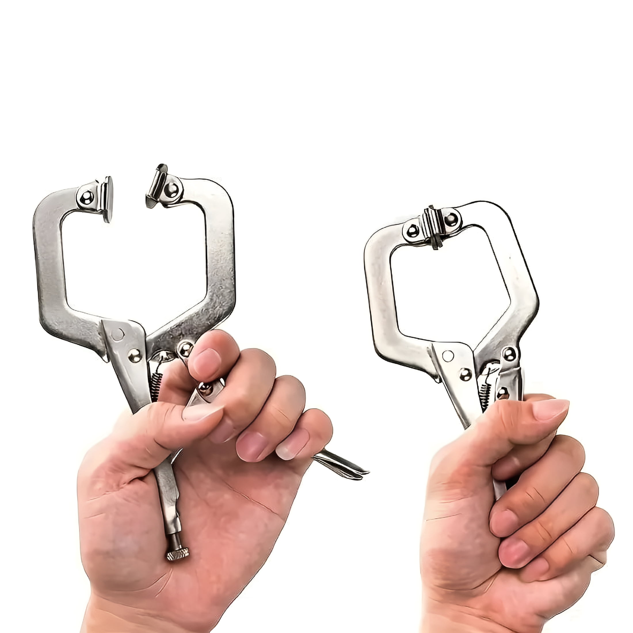 EXLEAF 2026 New 6 Inch C Clamp Locking, 4Pcs Heavy Duty Welding Clamps Pliers Set Vise Grip Clamps with Swivel Pad for Electrician Maintenance, Wood Working, Welding and Craftsmen Home Workshop