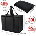 thumbnail image 2 of Insulated Reusable Grocery Bags, 16W x 13H x 9D Tote Bag for Shopping/Travel, Doordash Food Cooler/Hot Delivery Bag, Black, 2-Pack, 2 of 6